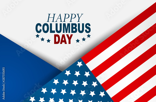 Columbus Day background with USA national flag. Holiday design concept. Vector illustration.