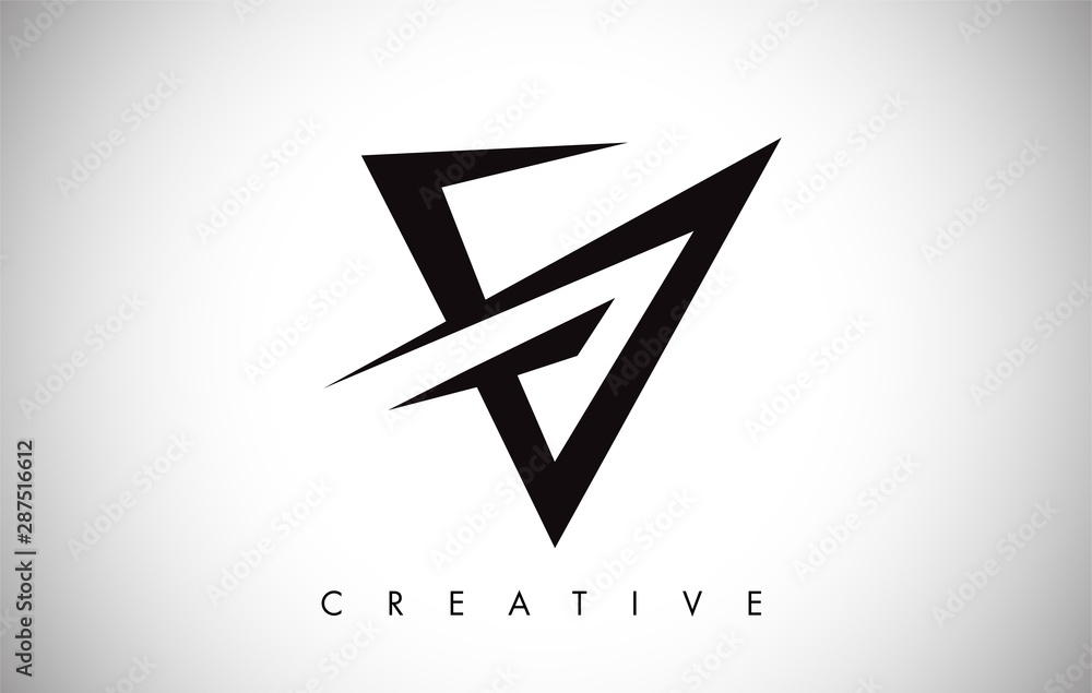 V Logo Letter. Creative V Letter Logo Icon Design with Monogram Line V Logo Letter. Creative V Letter Logo Icon Design with Monogram Line