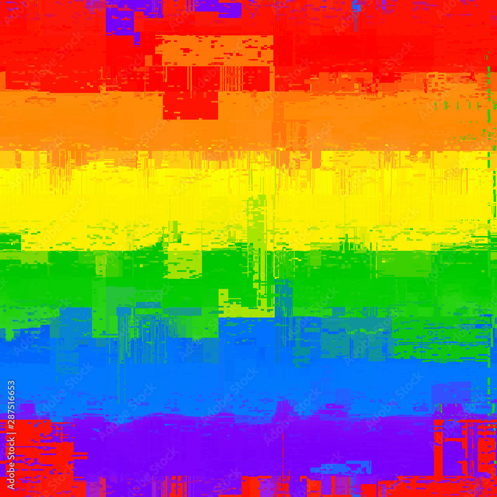 Obraz premium Vector image with imitation of grunge datamoshing texture.