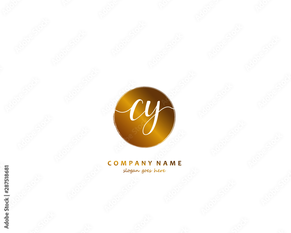 CY Initial handwriting logo vector
