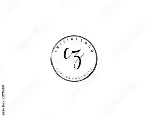 CZ Initial handwriting logo vector