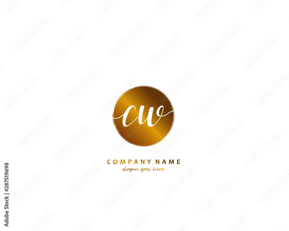 CW Initial handwriting logo vector CW Initial handwriting logo vector