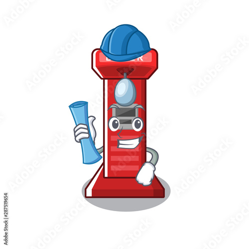 Architect boxing game machine on the cartoon