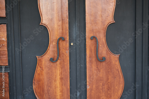wooden old door and knocker