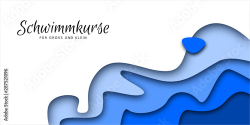 Flyer für Schwimmkurse im papercut Design