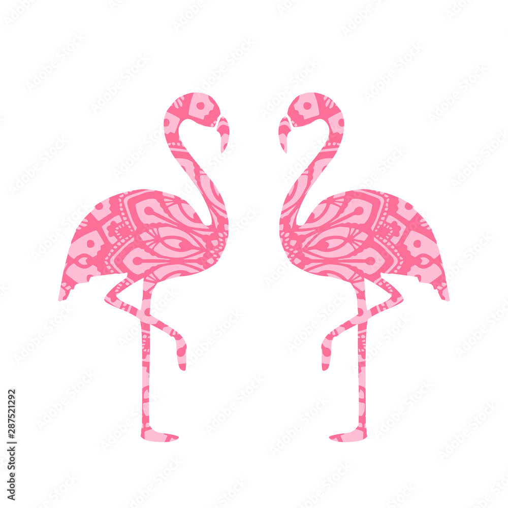 Naklejka premium Abstract Ornamental Flamingo Shape. Vector Bird for Your Design.