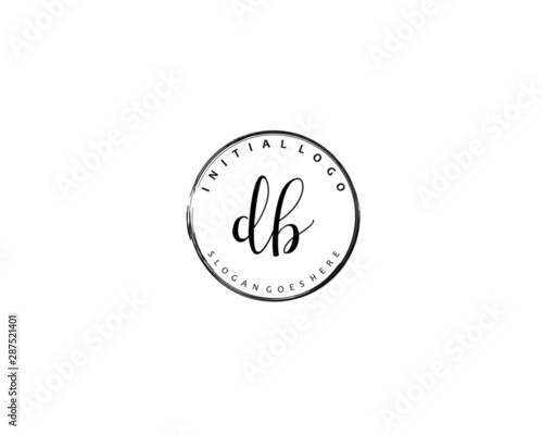 DB Initial handwriting logo vector