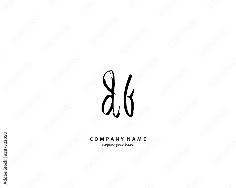 DF Initial handwriting logo vector DF Initial handwriting logo vector