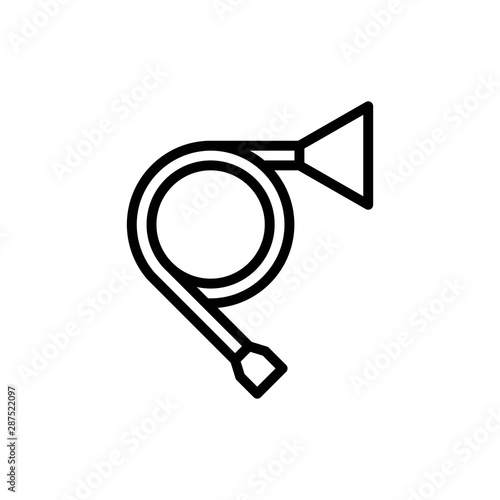 french horn line vector icon