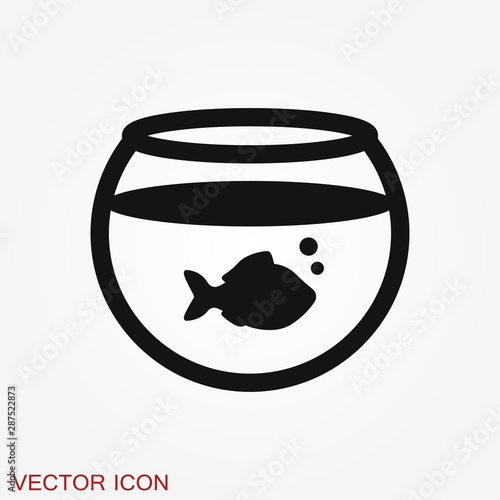 Aquarium fish vector icon. Flat aquarium fish icon for your design.