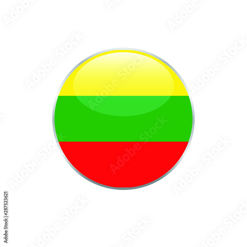 Lithuania round flag . closy flag of Lithuania - vector button. Free Download Lithuania round flag . closy flag of Lithuania - vector button. - GFXLoad