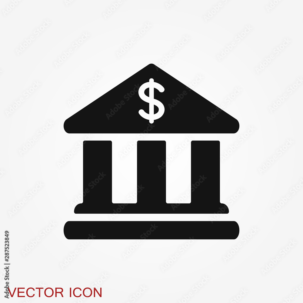 Bank icon design template. Vector icon, symbol Bank icon design template. Vector icon, symbol