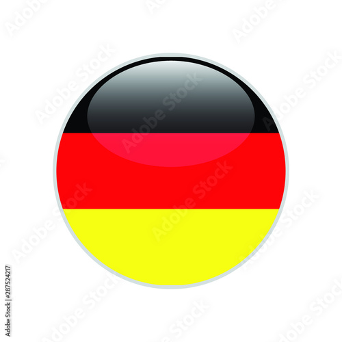 Germany round flag . closy flag of Germany - vector button. 