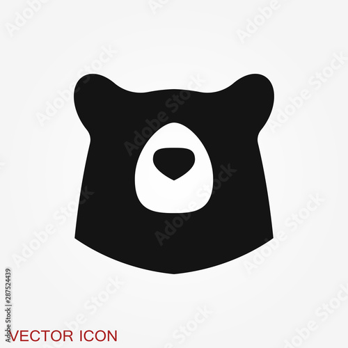 Bear icon. Vector concept illustration for design.