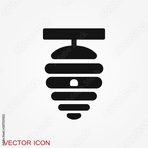 Beehive vector icon. beehive sign on background.