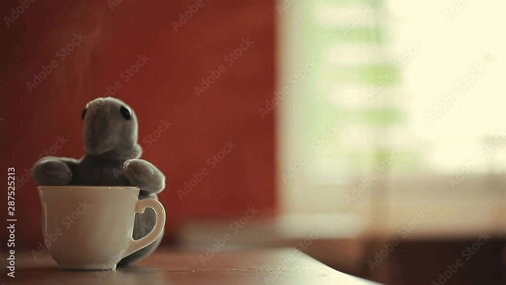 window hot tea cup plush seal window hot tea cup plush seal