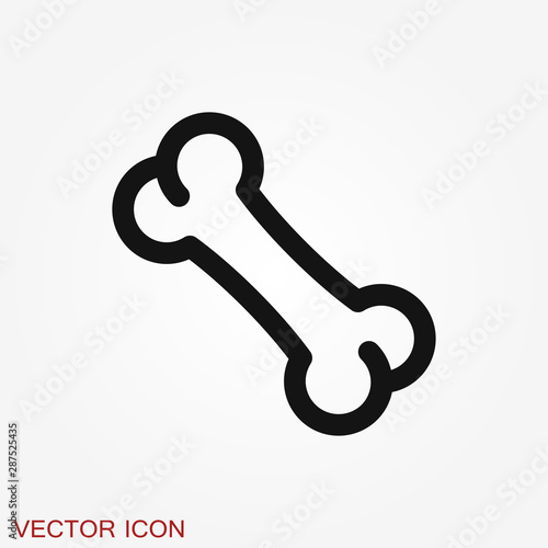 Bone flat icon. Single high quality symbol