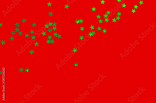 Decorative stars on red background. Holiday and festive concept