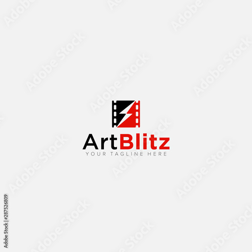 arts blitz studio and electrical studio modern logo designs