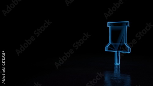 3d glowing wireframe symbol of symbol of mark isolated on black background © Destrosvet