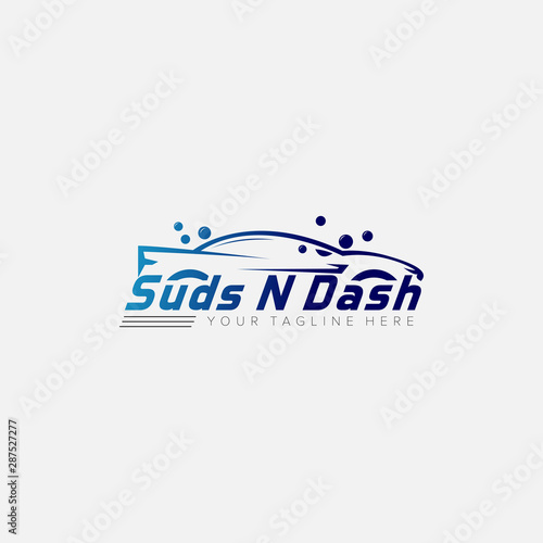 bubble Dash car wash logo abstract silhouette car logo