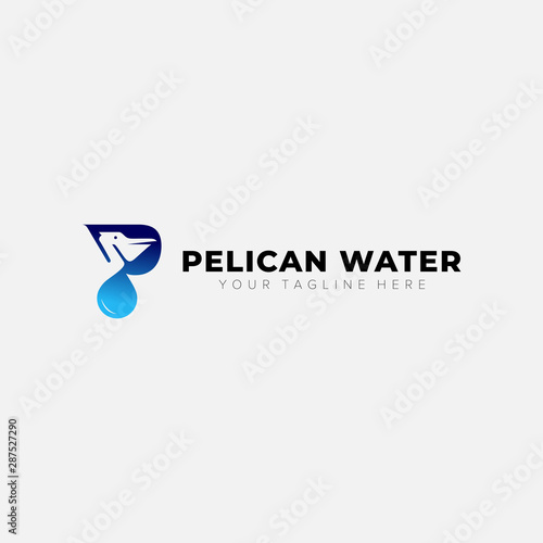 pelican water initial P logo designs abstract