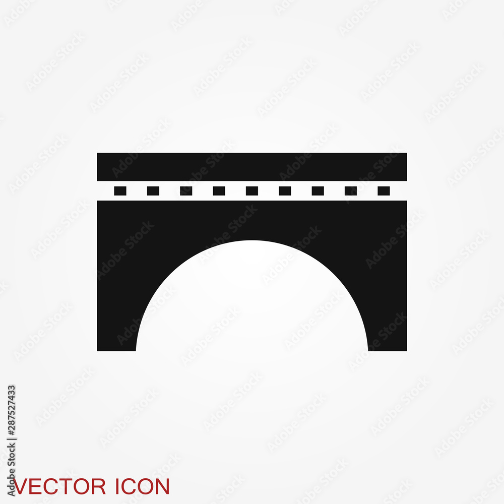 Bridge icon in flat style. Road business concept. Bridge icon in flat style. Road business concept.