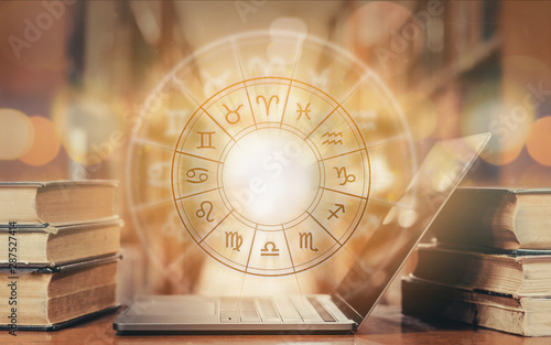 фотографія Zodiac sign horoscope astrology and constellation study for foretell and fortune