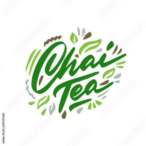 Chai tea hand drawn illustration. Template for card banner and poster for restaurant menu and package. Vector illustration