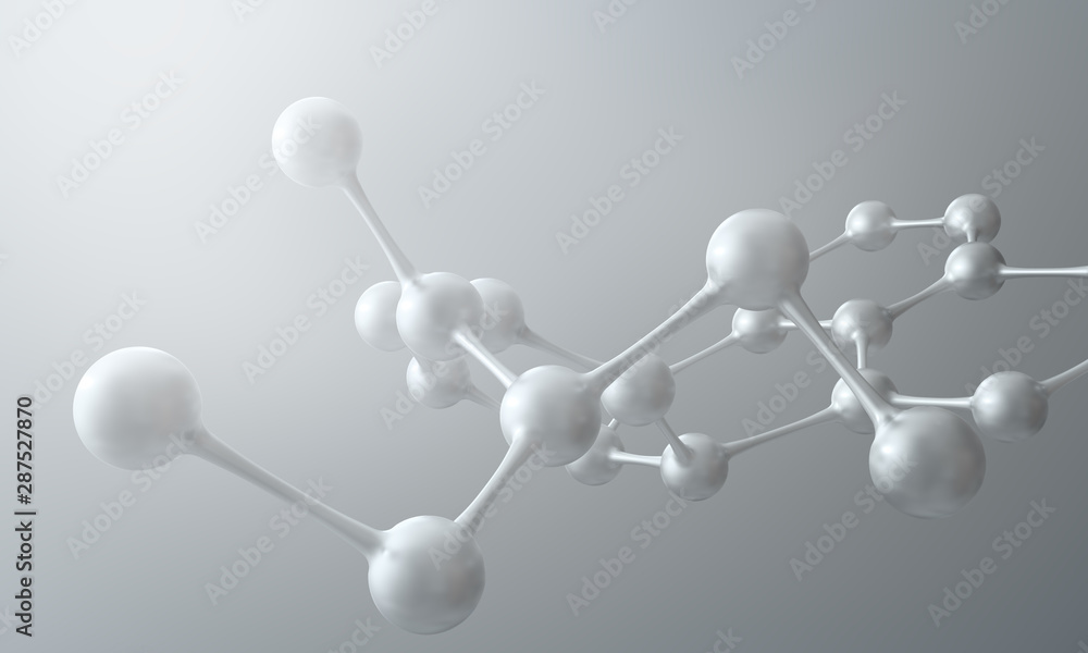 Obraz premium Difficult molecule on a gradient background. 3d illustration