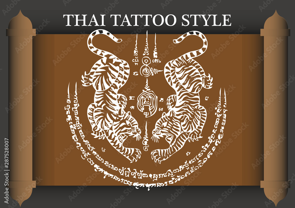 Tattoo Tiger Ancient style. design for Tatto shop,Tattoo design,Tattoo idea  Stock Vector | Adobe Stock