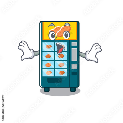 Surprised bakery vending machine in a mascot