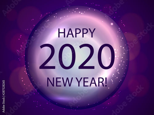 2020 date. Happy New Year. Vector illustration
