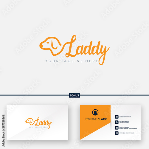 leash company logo design for dog abstract and free business card