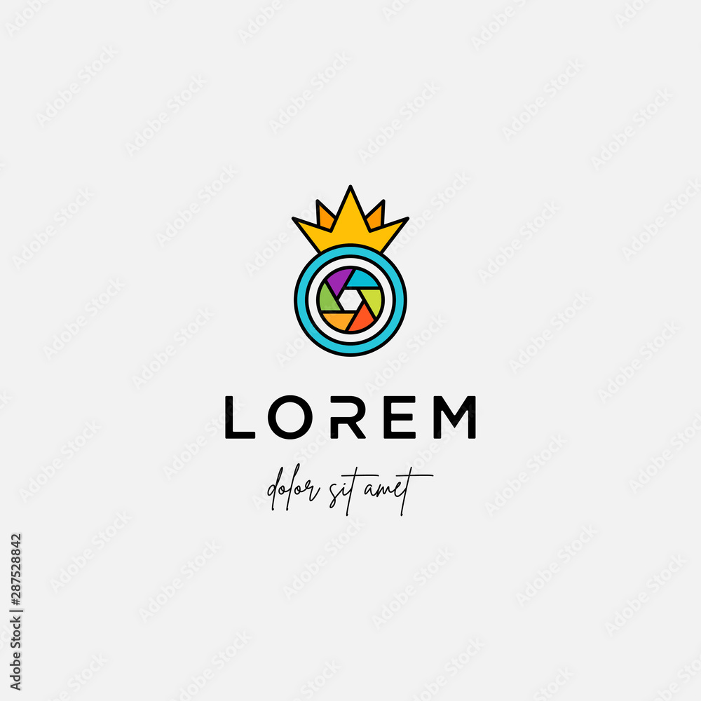King Camera Logo Template Vector Design Icon