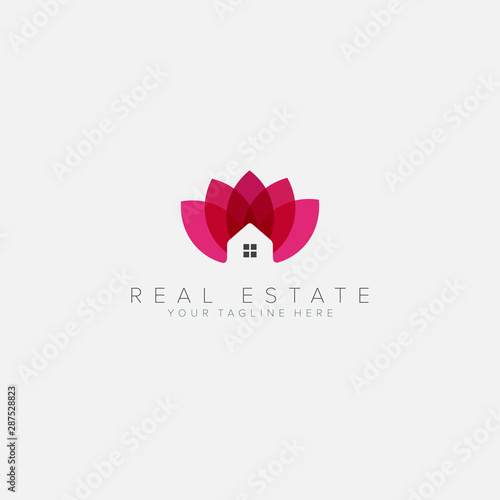 Real Estate Lotus and feminine logo designs modern pink