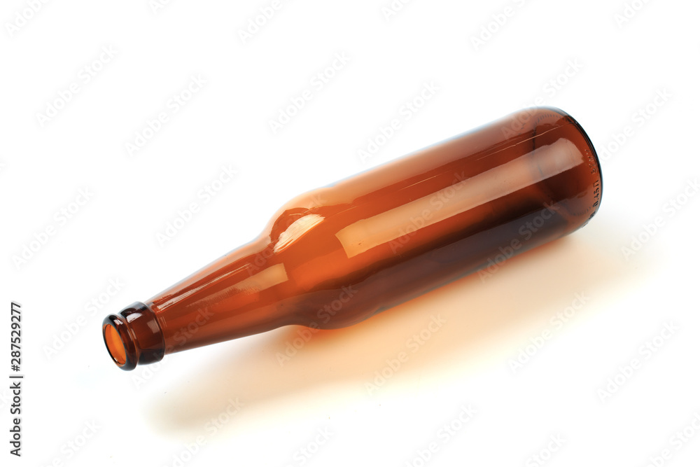 .empty beer bottle on a white background .empty beer bottle on a white background