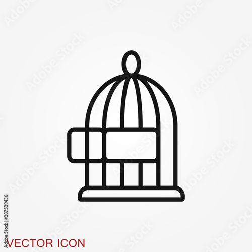 Bird cage icon for your design, logo. Vector illustration