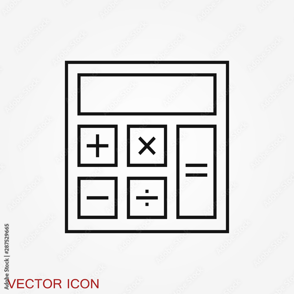 Calculator icon vector. Savings, finances sign, economy concept Calculator icon vector. Savings, finances sign, economy concept