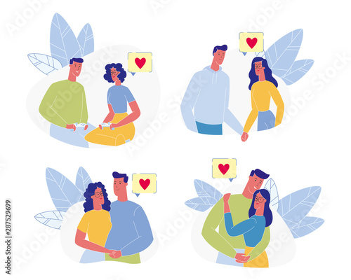 Happy Couple Sparetime. Loving Man Woman Meeting
