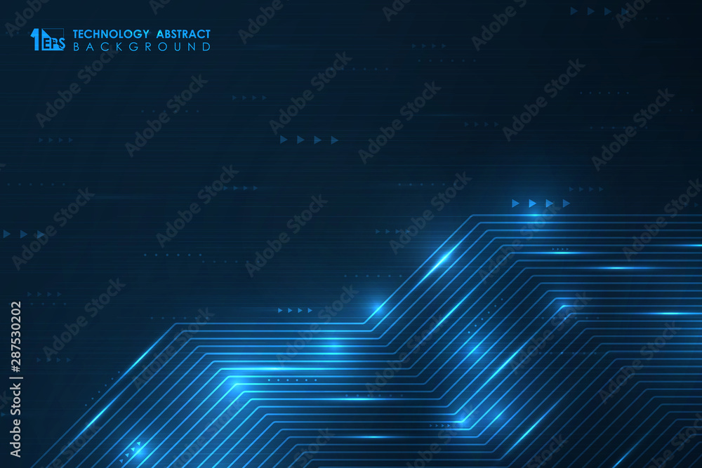 Abstract gradient blue futuristic line technology background. illustration vector eps10