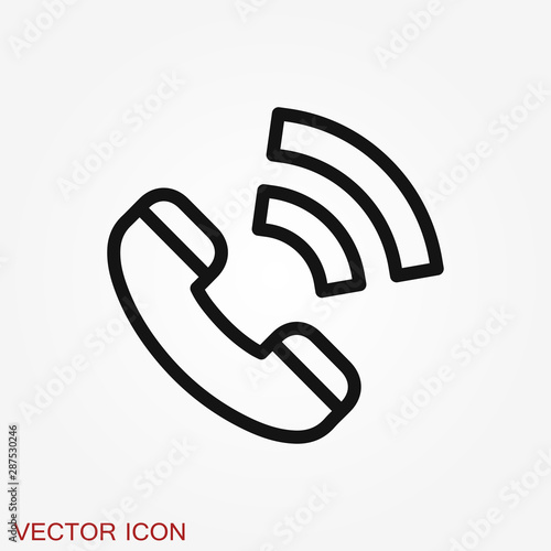 Call icon in trendy flat style isolated on background.