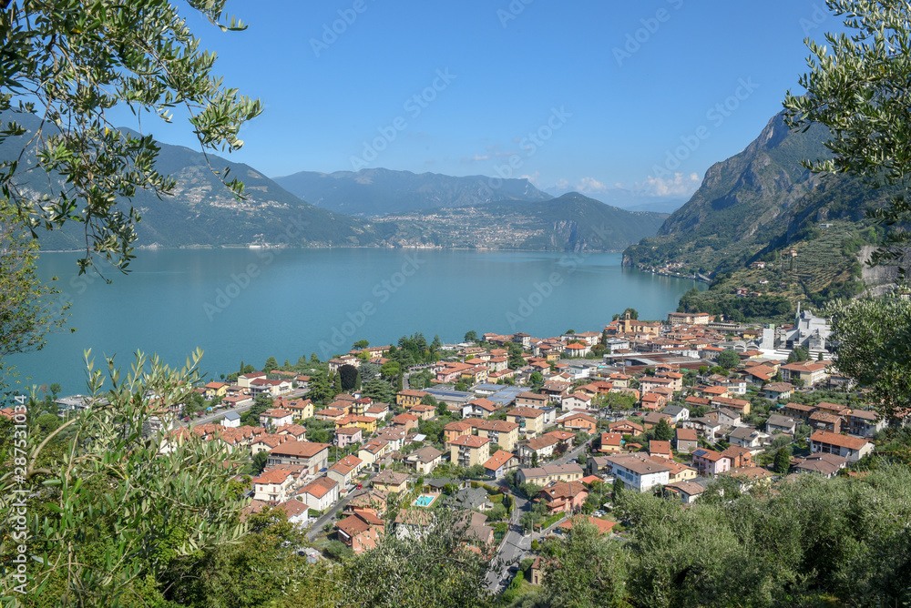 Fototapeta premium The village of Marone on lake Iseo, Italy