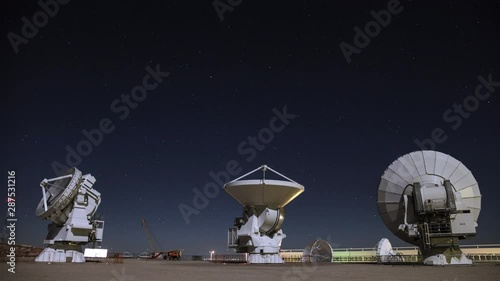 Radio Satellite Dishes Scanning the Sky for Astronomical Events