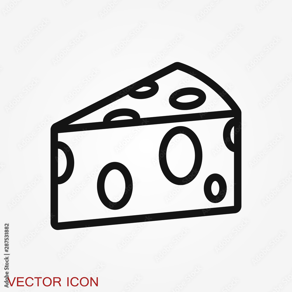 Cheese icon vector, filled flat sign, logo illustration Cheese icon vector, filled flat sign, logo illustration