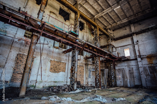 Fototapeta Naklejka Na Ścianę i Meble -  Abandoned and ruined sugar factory in Lower Kislyay, Voronezh region