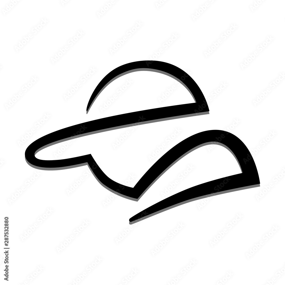 Person wearing cap symbol on white backdrop. Design element Person wearing cap symbol on white backdrop. Design element