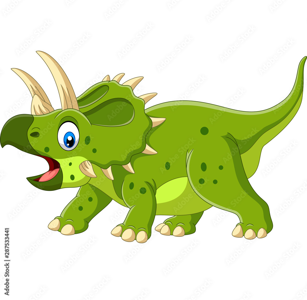 Obraz premium Cartoon Triceratops isolated on white background
