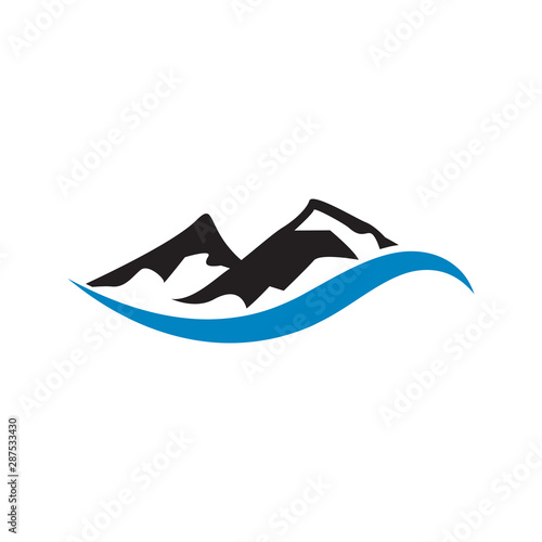 Mountain graphic design template vector isolated illustration