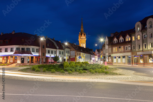 Architecture of Ketrzyn at night